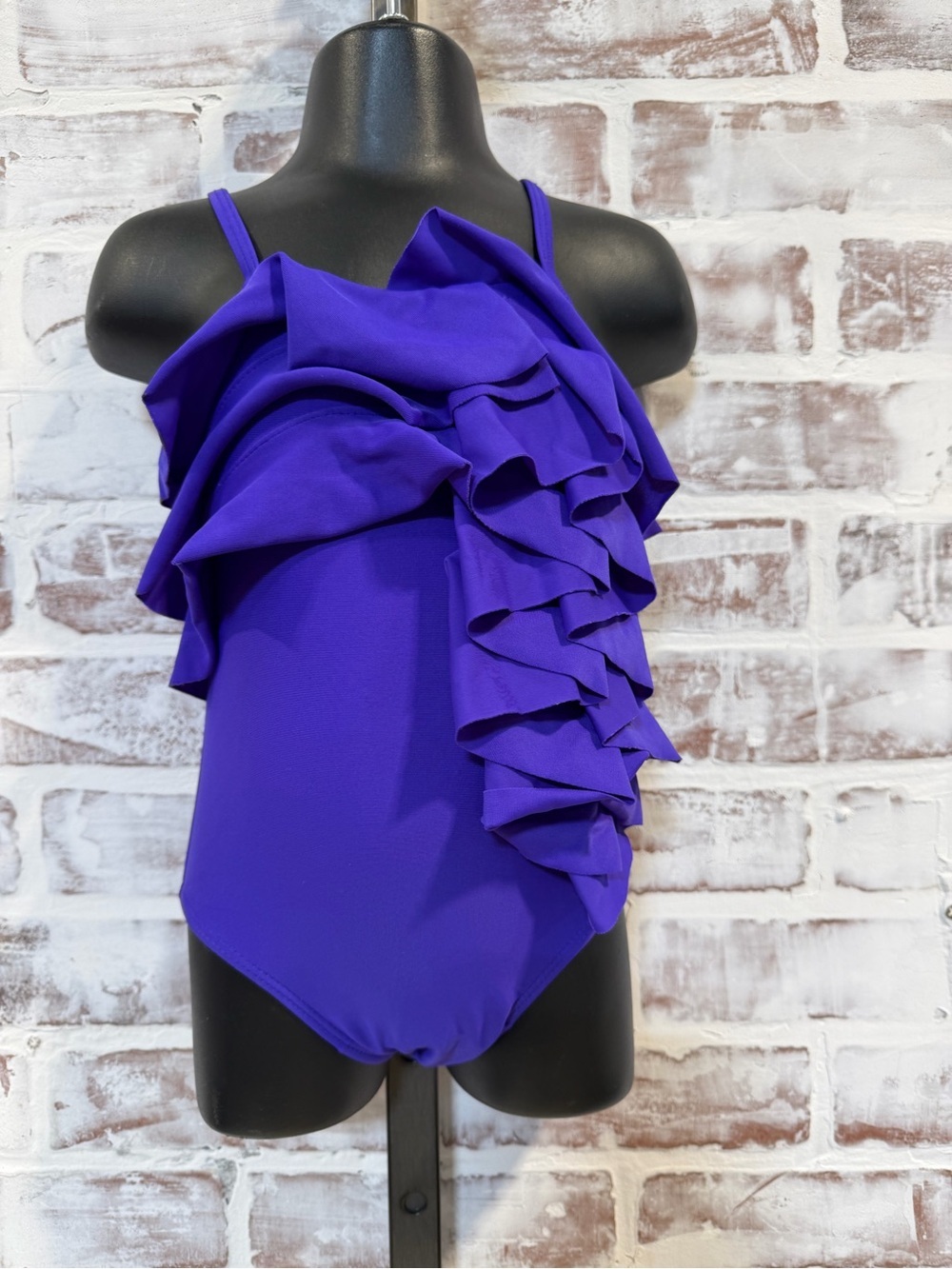 Old Navy Girls Purple One-Piece Ruffle Swimsuit